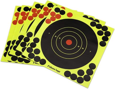 100 Pcs 8" Self Adhesive Splatter & Reactive Shooting Targets for Gun-Pistol-Rifle-Airsoft-Pellet Gun- Air Rifle (100 pcs) in Saudi Arabia
