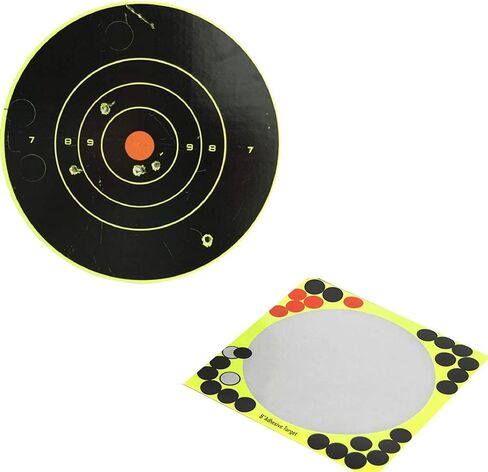 100 Pcs 8" Self Adhesive Splatter & Reactive Shooting Targets for Gun-Pistol-Rifle-Airsoft-Pellet Gun- Air Rifle (100 pcs) in Saudi Arabia