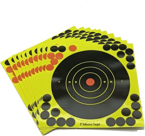 100 Pcs 8" Self Adhesive Splatter & Reactive Shooting Targets for Gun-Pistol-Rifle-Airsoft-Pellet Gun- Air Rifle (100 pcs) in Saudi Arabia