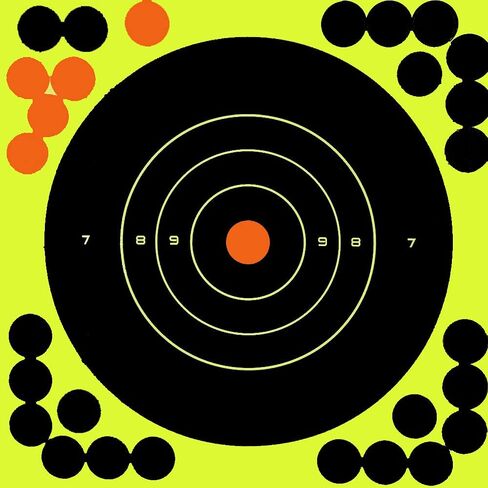 100 Pcs 8" Self Adhesive Splatter & Reactive Shooting Targets for Gun-Pistol-Rifle-Airsoft-Pellet Gun- Air Rifle (100 pcs) in Saudi Arabia