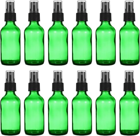 PATIKIL 4oz Glass Spray Bottles, 12pcs Nozzle Leak Proof Empty Water Mist Stream Sprayer for Cleaning Solutions Plants Hair, Black in Saudi Arabia