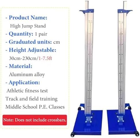 Portable High Jump Standards Pole for Track and Field, Moveable Base High Jump Stand 30-230cm, Athletic Jumping Training Equipment in Kuwait