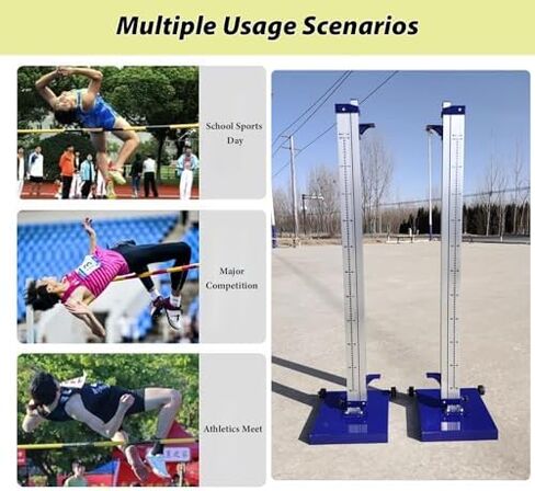 Portable High Jump Standards Pole for Track and Field, Moveable Base High Jump Stand 30-230cm, Athletic Jumping Training Equipment in Kuwait