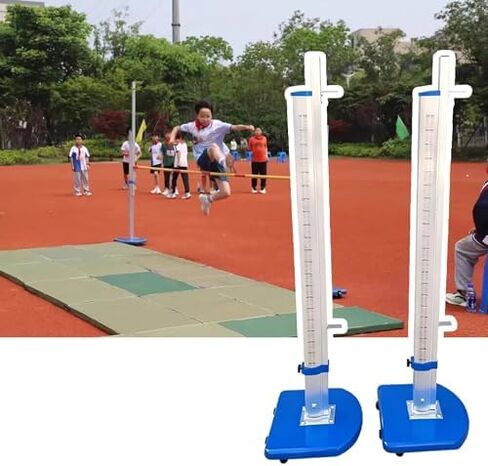 A Pair High School High Jump Standards,Jumping Training Equipment for Track and Field, Moveable Aluminum Posts w/Centimeter Scale in Kuwait