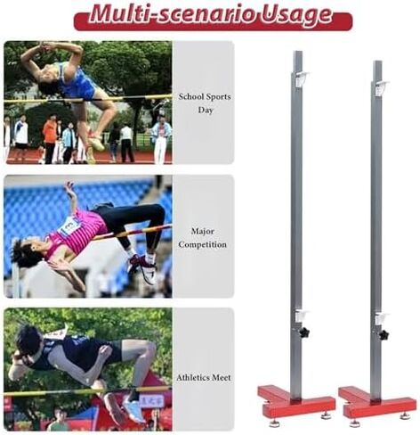 T-Shaped Base Training High Jump Stand, A Pair Jumping Equipment Standards for High School,Essential Jumping Training Posts Pole for Track in Kuwait