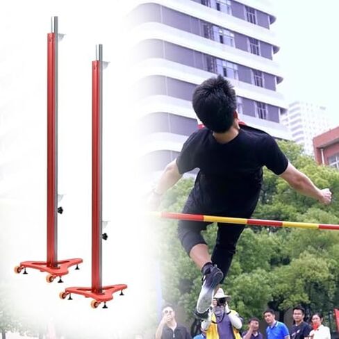 Moveable High Jump Standards for High School, Portable Track & Field Jumping Aluminum Posts, Centimeter Scale High Jumping Tester in Kuwait