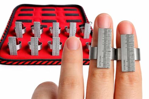 10 Pcs Dental Finger Ruler Measuring Gauge 0–35mm with Storage Case – Stainless Steel Dental Lab Tools for Oral & Orthodontic Use in Saudi Arabia