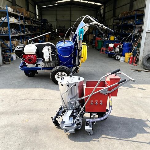 Cold Paint Road Line Marking Machine Gas Powered Walk Behind Line Striper with Adjustable Line Width for Parking Lot Asphalt Concrete Pavement and Municipal Street Marking in Saudi Arabia
