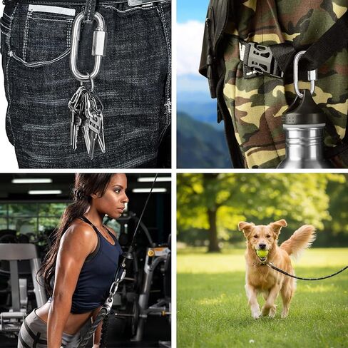 50 PCS M6 Quick Link Chain Connector, 1/4" Galvanized Chain Locking Carabiner Clips 620lbs Heavy Duty Link Connector for Connecting Hammock, Swings Shade Sails and Bird Toys in Kuwait