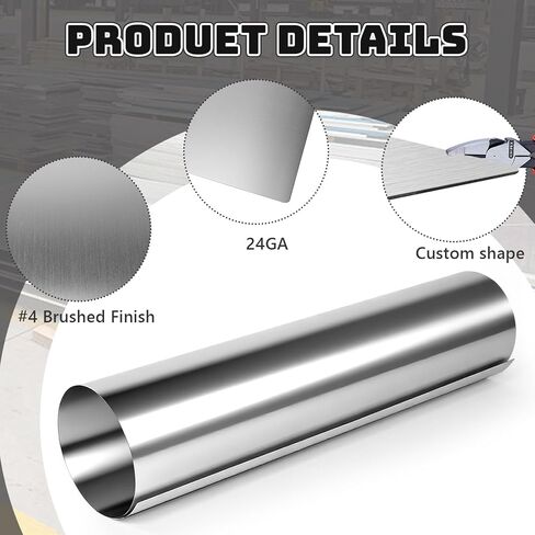 430 Stainless Steel Sheet 48x48 Inches 24 Gauge Metal Plates Panel for Magnetic Board, Food Truck, Kitchen, Crafting, and Garage Use with Protective Film in Kuwait