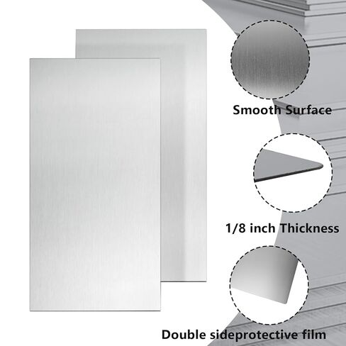430 Stainless Steel Sheet 48x48 Inches 24 Gauge Metal Plates Panel for Magnetic Board, Food Truck, Kitchen, Crafting, and Garage Use with Protective Film in Kuwait