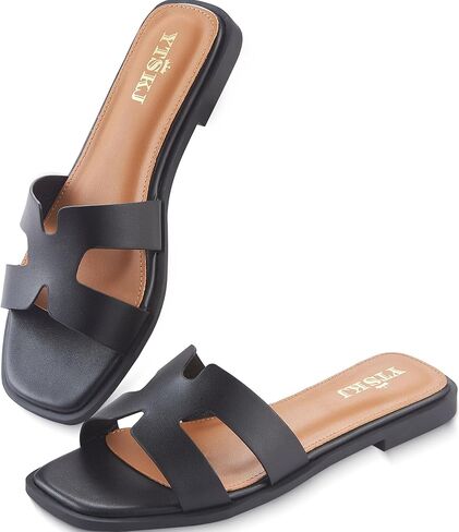 صندل للنساء 2025 شرائح صيف شديدة الصيف اللطيفة اللطيفة من الجلد الناعم المريح للسيدات مربعات مربعة مفتوحة على صندل الشاطئ in Kuwait