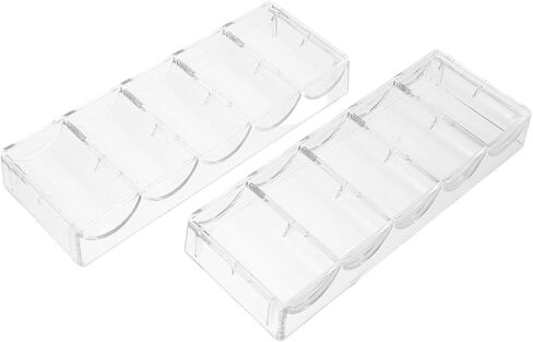 VICASKY 2 Pack Acrylic Poker Chip Trays 100 Chips Storage Organizer for Home Games in Kuwait