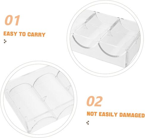 VICASKY 2 Pack Acrylic Poker Chip Trays 100 Chips Storage Organizer for Home Games in Kuwait