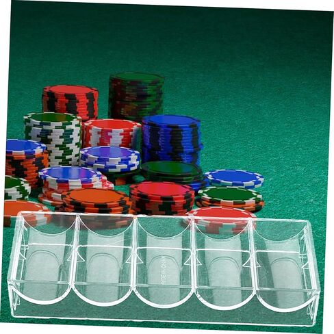 VICASKY 2 Pack Acrylic Poker Chip Trays 100 Chips Storage Organizer for Home Games in Kuwait