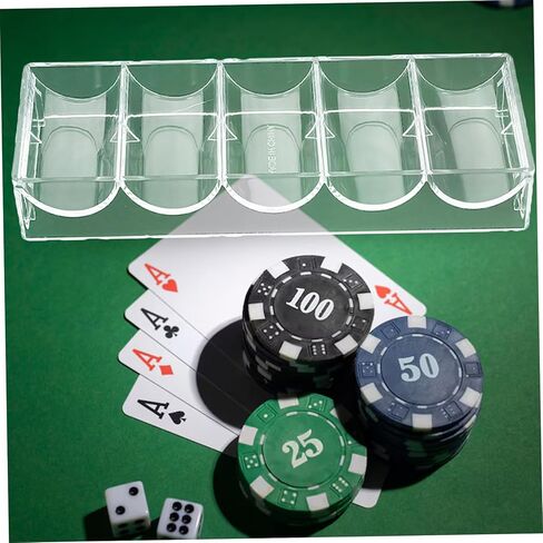 VICASKY 2 Pack Acrylic Poker Chip Trays 100 Chips Storage Organizer for Home Games in Kuwait