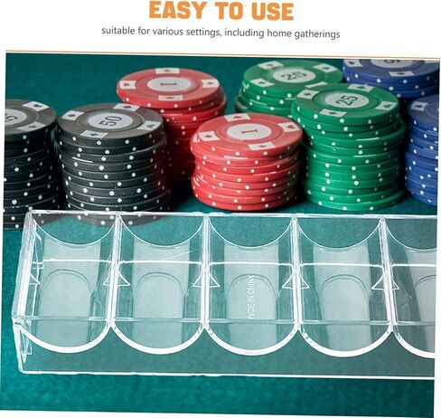VICASKY 2 Pack Acrylic Poker Chip Trays 100 Chips Storage Organizer for Home Games in Kuwait