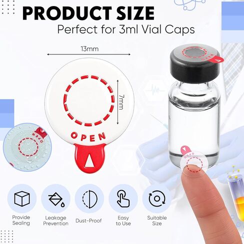100 Pcs Clear Circle Stickers for Sealing Vial Labels Leak-Proof Self Adhesive Transparent Stickers for 13 mm Aluminum Plastics Caps 3 ml Vial Caps in Kuwait