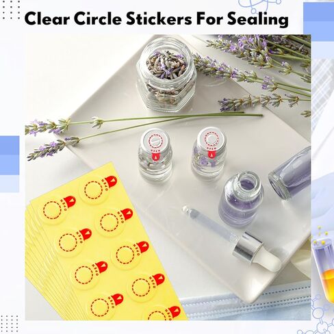 100 Pcs Clear Circle Stickers for Sealing Vial Labels Leak-Proof Self Adhesive Transparent Stickers for 13 mm Aluminum Plastics Caps 3 ml Vial Caps in Kuwait