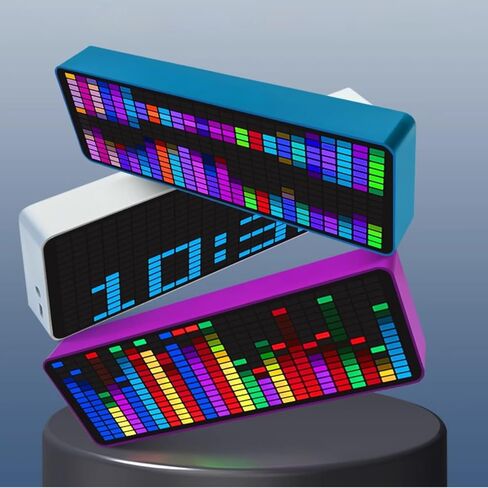 Diyeeni Music Spectrum Display, 16x24 384 RGB LED Display, 20 Dynamic & 7 Color Effects - Precise Sound Level Meter for Musicians and Audio Enthusiasts, Support Audible Cable Control in Saudi Arabia