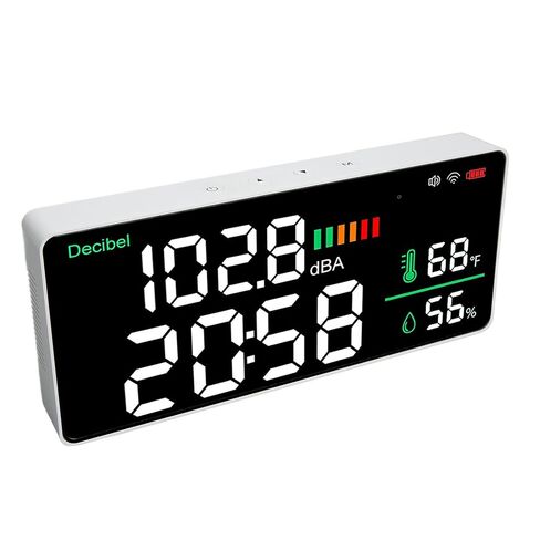 4 in 1 LED Decibel Meter, 2.4G WiFi Wall Mounted 11 Inch Meter, Sound & Noise Meters Temperature Humidity Time Display Level for Tuya Large Inch Display, Thermometer, in Saudi Arabia