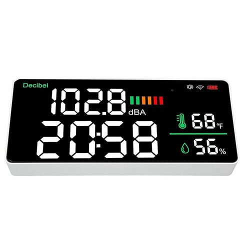4 in 1 LED Decibel Meter, 2.4G WiFi Wall Mounted 11 Inch Meter, Sound & Noise Meters Temperature Humidity Time Display Level for Tuya Large Inch Display, Thermometer, in Saudi Arabia
