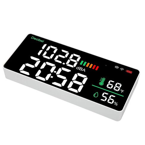 4 in 1 LED Decibel Meter, 2.4G WiFi Wall Mounted 11 Inch Meter, Sound & Noise Meters Temperature Humidity Time Display Level for Tuya Large Inch Display, Thermometer, in Saudi Arabia