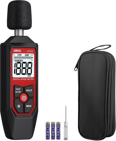 جهاز قياس ديسيبل BTNTA، جهاز قياس مستوى الصوت الرقمي 30-130 ديسيبل A-وزن، جهاز اختبار SPL محمول مع شاشة LCD بإضاءة خلفية، قارئ ديسيبل الضوضاء الحد الأقصى لبيانات إيقاف تشغيل الصوت لجيران مصنع المكاتب المنزلية in Kuwait