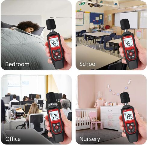 جهاز قياس ديسيبل BTNTA، جهاز قياس مستوى الصوت الرقمي 30-130 ديسيبل A-وزن، جهاز اختبار SPL محمول مع شاشة LCD بإضاءة خلفية، قارئ ديسيبل الضوضاء الحد الأقصى لبيانات إيقاف تشغيل الصوت لجيران مصنع المكاتب المنزلية in Kuwait