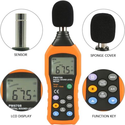 Sound Meter DB Sound Pressure Level Meter 30-130 dB Digital Decibel Audio Noise Tester with LCD Backlight Display in Kuwait