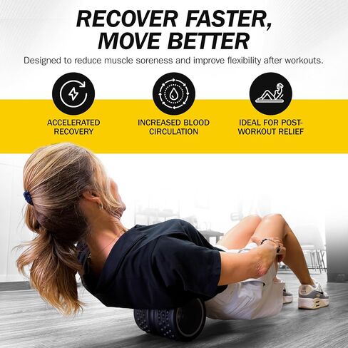 Rolflex SpineAline Back Roller – Muscle Rollers Deep Tissue Spine Alignment Tool – Ergonomic Spine, Neck and Back Massage Rollers – Durable & Portable Massage Roller – Supports Up to 300 lbs – Black in Kuwait