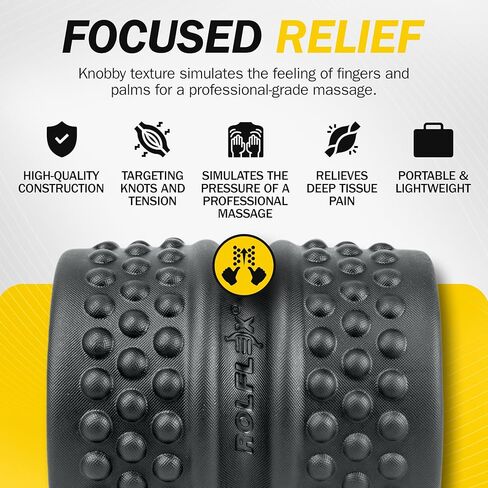 Rolflex SpineAline Back Roller – Muscle Rollers Deep Tissue Spine Alignment Tool – Ergonomic Spine, Neck and Back Massage Rollers – Durable & Portable Massage Roller – Supports Up to 300 lbs – Black in Kuwait