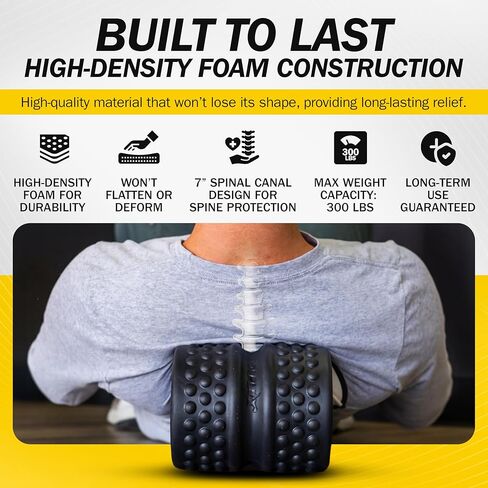 Rolflex SpineAline Back Roller – Muscle Rollers Deep Tissue Spine Alignment Tool – Ergonomic Spine, Neck and Back Massage Rollers – Durable & Portable Massage Roller – Supports Up to 300 lbs – Black in Kuwait