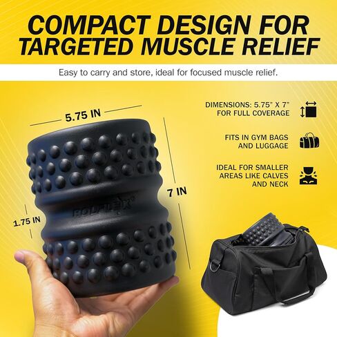Rolflex SpineAline Back Roller – Muscle Rollers Deep Tissue Spine Alignment Tool – Ergonomic Spine, Neck and Back Massage Rollers – Durable & Portable Massage Roller – Supports Up to 300 lbs – Black in Kuwait