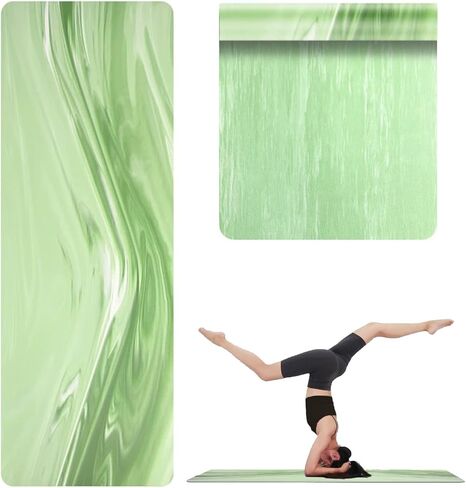 Natural Rubber Yoga Mat, Matte PU Material Extra Thick Yoga Mat Non Slip, Eco Friendly Fitness Exercise Mat for Women Men Kids, Workout, Yoga, Pilates and Floor Exercise in Kuwait