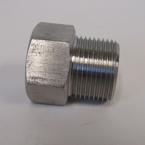 محول من الفولاذ المقاوم للصدأ، 3/4 بوصة NPT أنثى إلى 3/4 بوصة BSPP ذكر مع غسالة مانعة للتسرب - 304 SS، أقصى ضغط 3700 رطل لكل بوصة مربعة، مثالي لتطبيقات الهواء والماء in Kuwait
