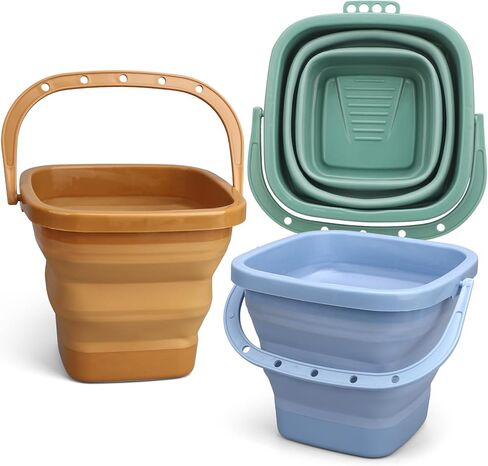 3pcs 3L قابلة للطي دلو رمل رمل مجموعة ألعاب القلعة القلعة للأطفال ، وطيب دلو رمال سبل السوامل السوبل مجرفة أشبه السفلي in Kuwait