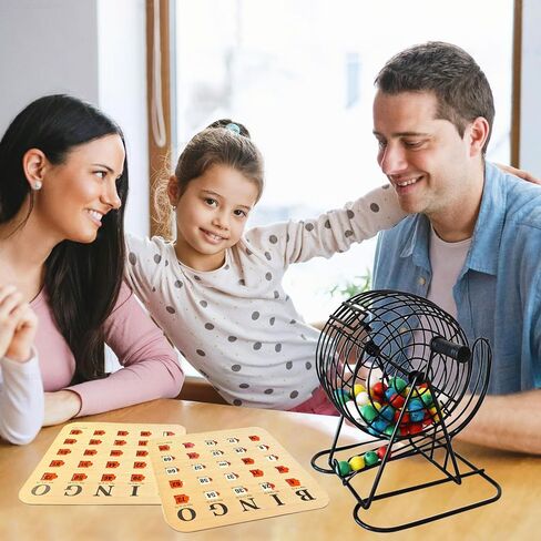 بطاقات Yuanhe Bingo مع نوافذ منزلقة - مجموعة بطاقات ألعاب Bingo للسفر قابلة لإعادة الاستخدام، 25 حزمة، حبيبات خشبية in Saudi Arabia