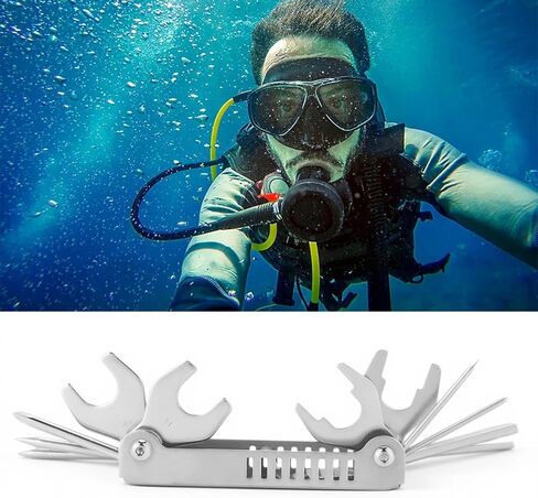 Diving Diver Tool Kit, 8 in 1 Diving Diver Pick Valve Repair Multi Tool Se, Portable Folding Allen Key Wrench, for Repairing in Saudi Arabia