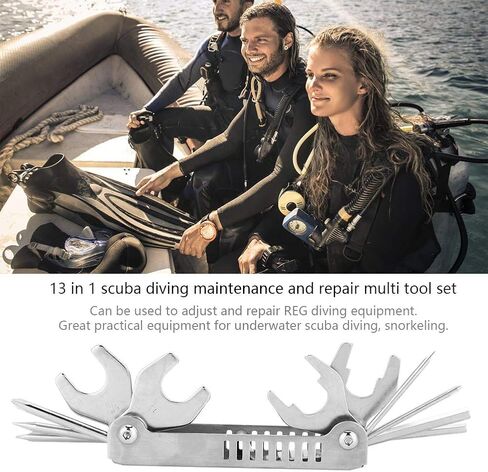 Diving Diver Tool Kit, 8 in 1 Diving Diver Pick Valve Repair Multi Tool Se, Portable Folding Allen Key Wrench, for Repairing in Saudi Arabia