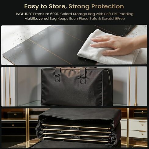 صينية تدفئة كهربائية XXXL مقاس 44 بوصة × 16 بوصة مع حقيبة تخزين، بساط تدفئة طعام بحجم قابل للتعديل، وحدات قابلة للتوسيع 5 في 1، سخان طعام للحفلات والبوفيه وتقديم الطعام والتجمع، درجة حرارة ومؤقت 8 مستويات، حافة ذهبية in Kuwait