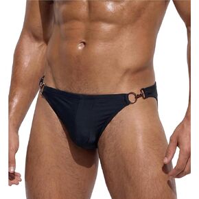 FEOYA Mens Swim Briefs Sexy Tong Swimsuit Low Rise Quick Dry Bikini Swimwear with Side Metal Buckle in Kuwait