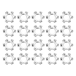 uxcell 50Pcs 4# External Tooth Lock Washer, 304 Stainless Steel Multi-Tooth Star Washer Locking Fastener, Silver Tone in Kuwait
