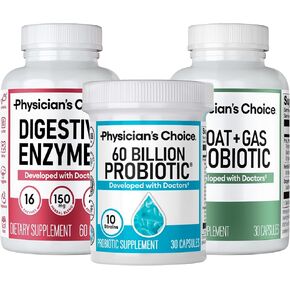 Physician's CHOICE Gut Guardian Bundle: Advanced Bloating & Digestion Support with 60 Billion Probiotic, Digestive Enzymes & Bloat + Gas Probiotic - Daily Gut Health Support for Women and Men in Kuwait