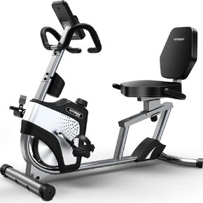 دراجة تمرين هارسون لكبار السن والكبار، دراجة مغناطيسية هادئة للمنزل، مقعد مريح واسع مع تصميم سهل التنقل، مقاومة 14 مستوى، مقعد منزلق قابل للتعديل، سعة 350 رطل in Kuwait