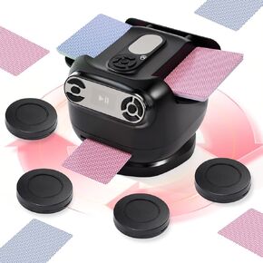 2025 New 3 in 1 Automatic Card Shuffler and Dealer, 4 Remote Control，Rotatable 360°, Rechargeable Automatic Card Dealer for Various Card Sizes in Saudi Arabia