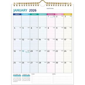 تقويم الحائط 2025-2026-مايو 2025-ديسمبر 2026 ، 20 شهرًا تقويم 2025-2026 ، 11 × 8.5 بوصة ، تقويم شهري صغير للجدار ، مع ورق سميك ، عطلات ، تواريخ جوليان ＆ ملاحظات ، تصميم ملون in Kuwait