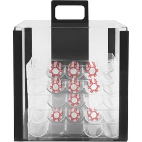 مجموعة صواني شرائح البوكر الأكريليك بسعة 1000 قطعة، مجموعات البوكر بوزن علبة يتراوح من 4.41 إلى 6.61 رطل، مجموعات رقائق الكازينو مع 10 صواني مجهزة مناسبة لحفلات نوادي البوكر في الكازينوهات in Kuwait