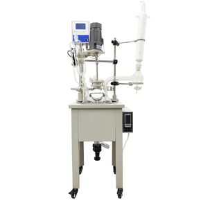 10L Jacketed Glass Reactor, 110V 2000W Single Layer Chemical Reaction Vessel with Digital Display Lab Jacketed Reactor for Reaction Distillation in Kuwait