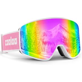 COOLOO Kids Ski Goggles, Kids Snowboard Goggles OTG Replaceable Lens Anti Fog & UV Protection Snow Goggles for Kids 3-14 in Kuwait